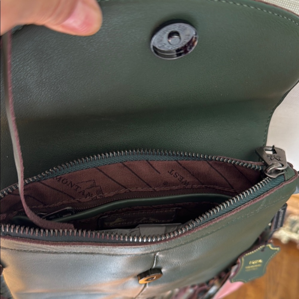 Montana West 💯 Leather Green Fringe Crossbody Bag NWT - Picture 7 of 7